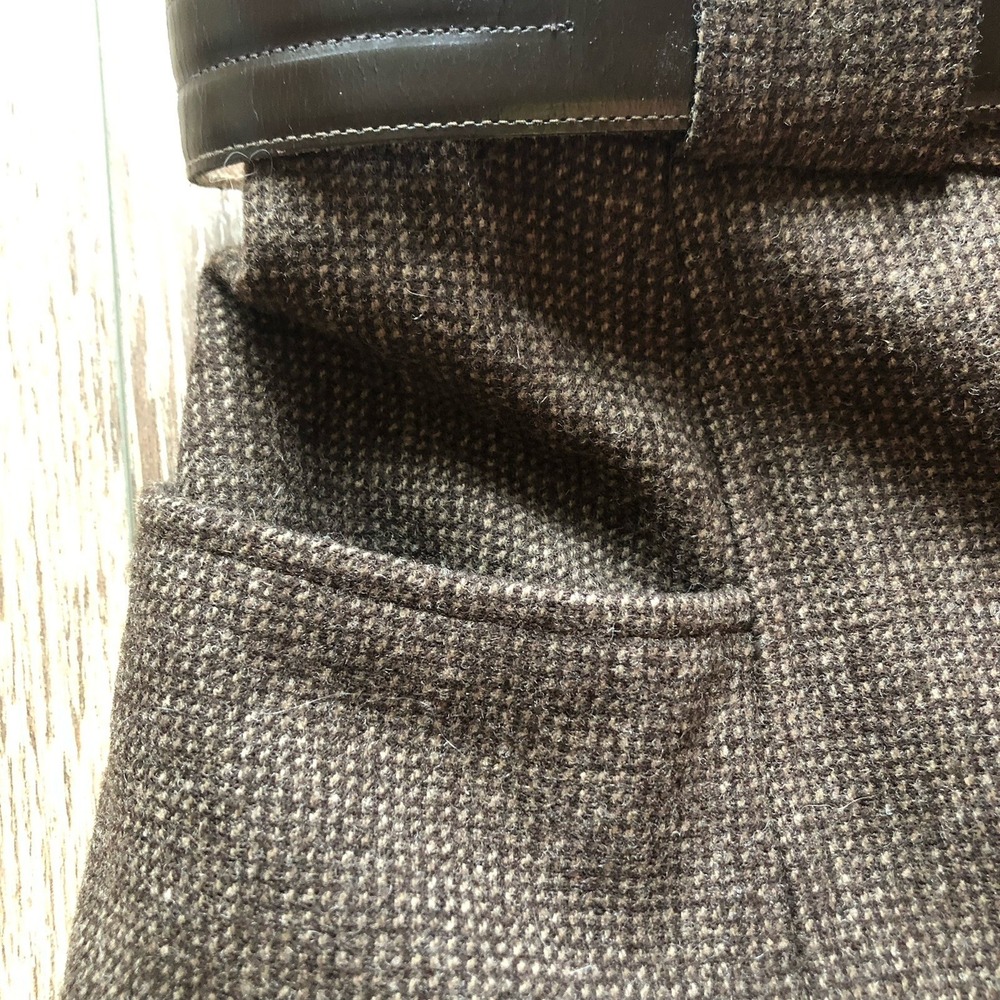 Anne Klein II Women’s Brown Tweed Wool Blend Midi Skirt Belted Vintage Size 8 - Picture 8 of 9